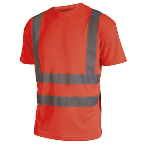 T-shirt haute visibilité manches courtes 4XL – Rouge fluo – Conforme EN ISO 20471 classe 2 – Technologie CoolPass respirante – Cepovett