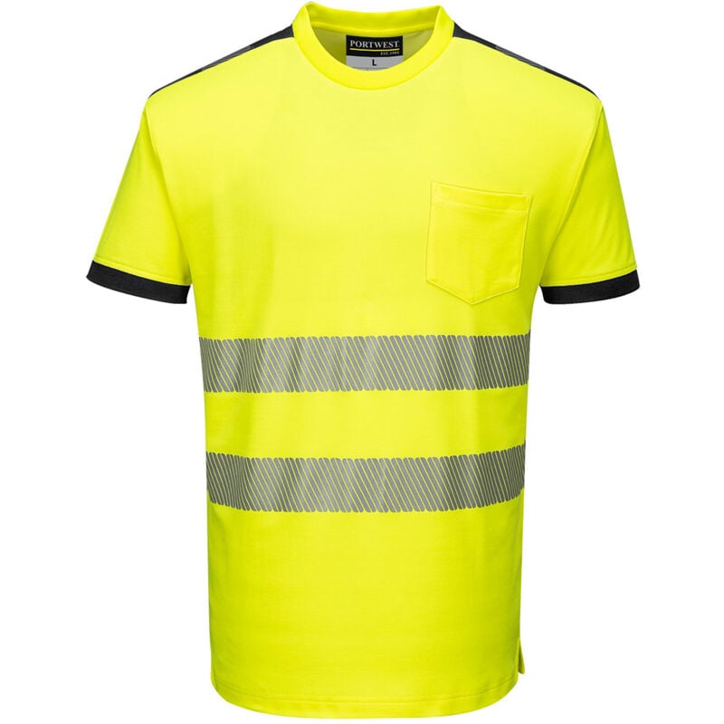 T-Shirt hv PW3 couleur : Jaune/Noir taille xxxl Portwest