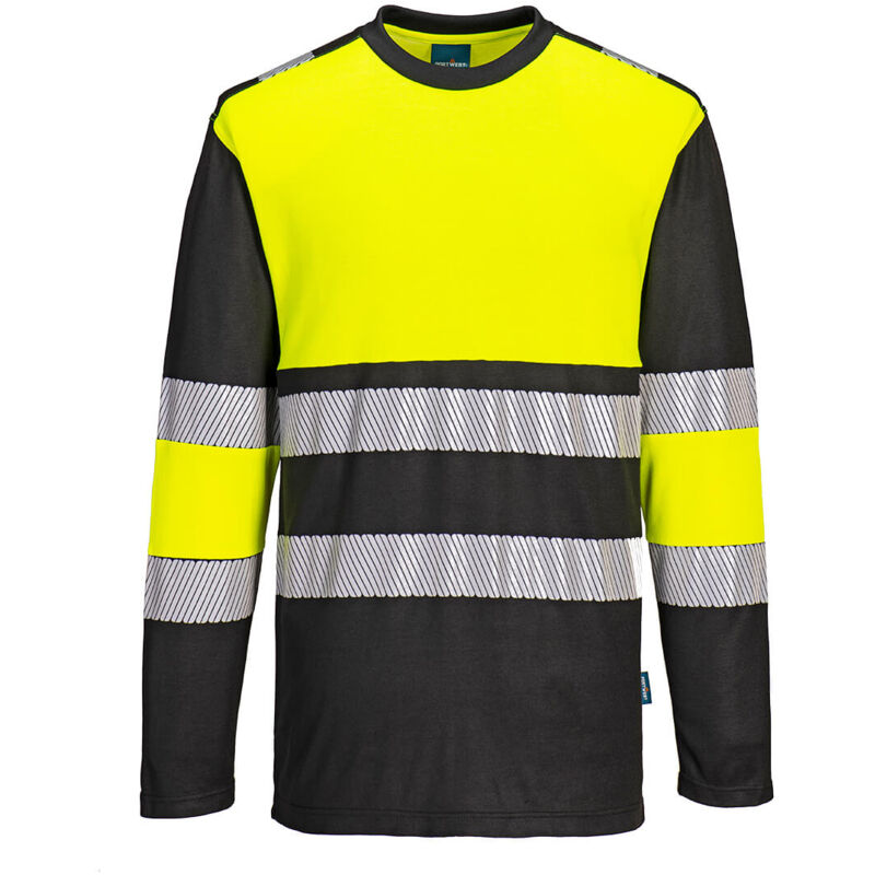 Pw3 T-shirt Hi-vis Klasse 1 L/s - Xl - Gelb/schwarz - Portwest
