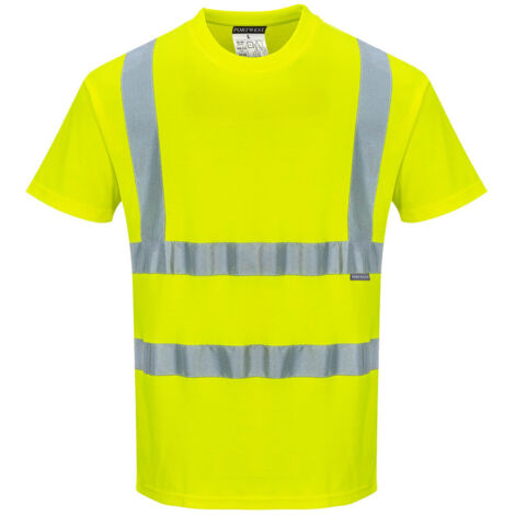 T-shirt Hi-vis MC coton comfort couleur : Jaune taille 4XL - PORTWEST