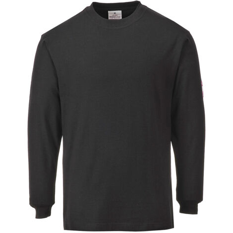 T-Shirt manches longues Flamme résistant et antistatique couleur : Noir taille L - PORTWEST