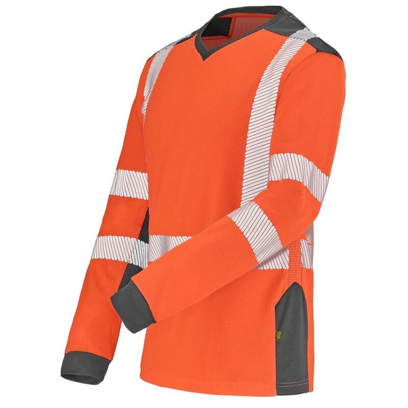 T-shirt manches longues fluo SAFE XP HV orange/bleu marine T1/S - CEPOVETT - 22-9T85-404-1/S