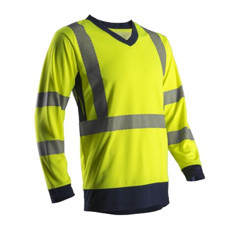 T-shirt manches longues haute visibilité Coverguard SUNO SUNA Jaune / Marine S