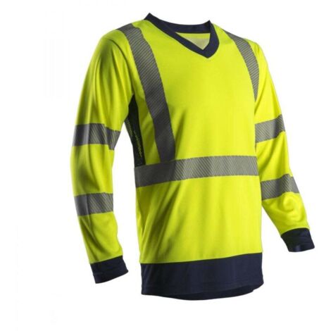 T-shirt manches longues haute visibilité Coverguard SUNO SUNA Jaune / Marine XL