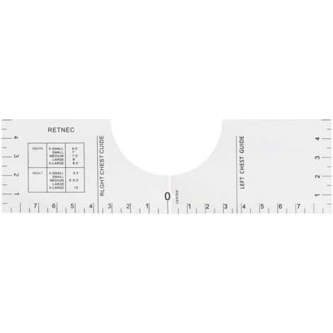 [T-Shirt-Messhilfe] 45,7 cm lange Acryl-Führungsschiene für präzise und langlebige Ausrichtung und Zentrierung des Rundhalsausschnitts