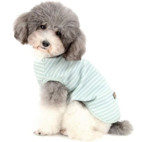 T-Shirt mit kleinem Hunde- und Katzenmotiv – Cooles, gestreiftes Sommer-T-Shirt – Weiches Material