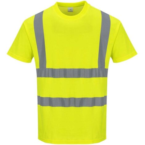 T-shirt Portwest MC Cotton Comfort ad alta visibilità Giallo fluorescente XXL