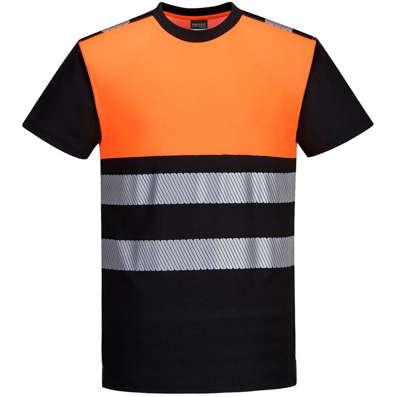 T-shirt PW3 haute visibilité classe 1 couleur : Noir/Orange taille xxl Portwest