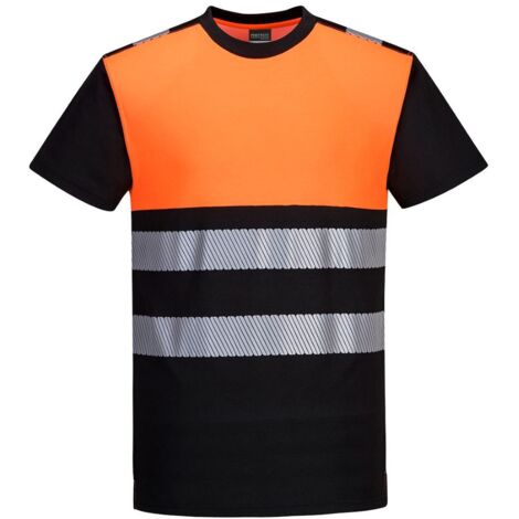 T-shirt Pw3 Haute Visibilité Classe 1 Couleur : Noir/orange Taille Xl - Portwest