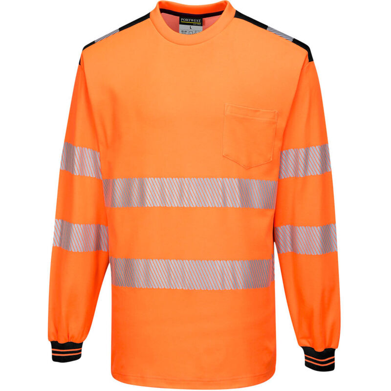 Portwest T-shirt Pw3 Hochsichtbar Ml Orange/schwarz 4xl