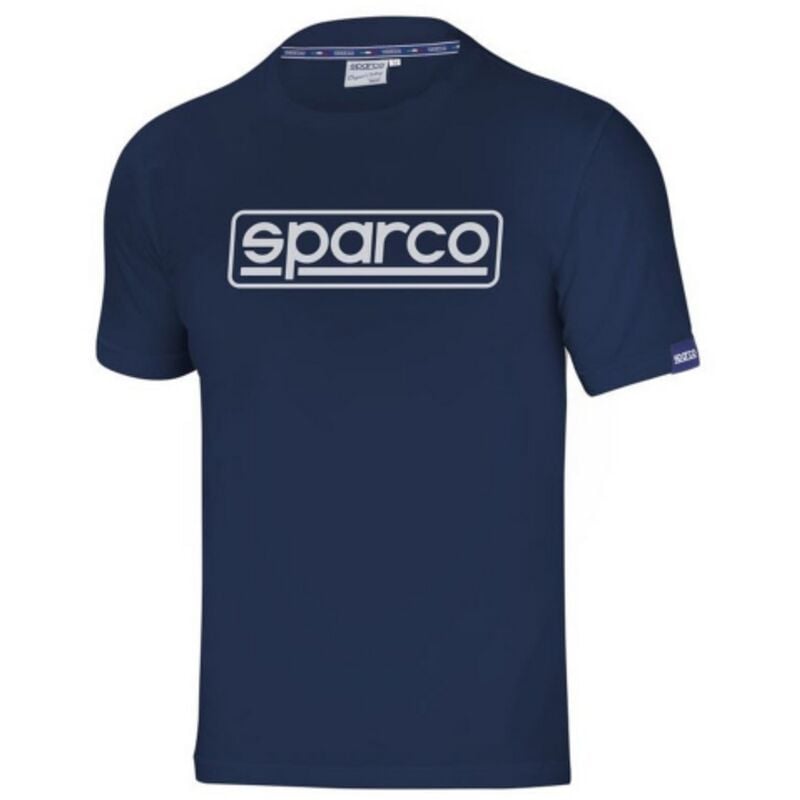 T-shirt en coton Sparco Frame a' manches courtes tg.xl en bleu marine avec col et entrejambe inte'rieur avec personnalisation Sparco Blu marine xl