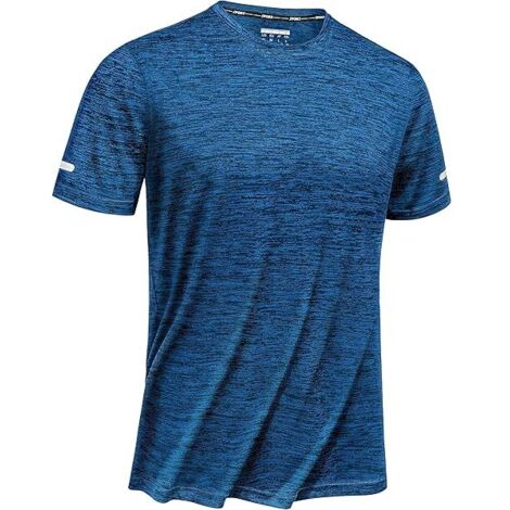 T-shirt Sport Homme - Manches Courtes - Tissu Polyester Respirant Rapide Séchage - Col Ras-du-Cou - Pour Course À Pied Gymnastique Fitness - 1 Pièce