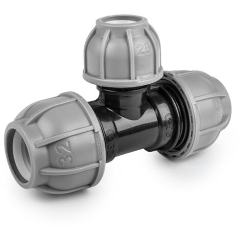 T-Stück Schlauchkupplung mit Reduzierung für PE-Rohre 32x20x32 mm