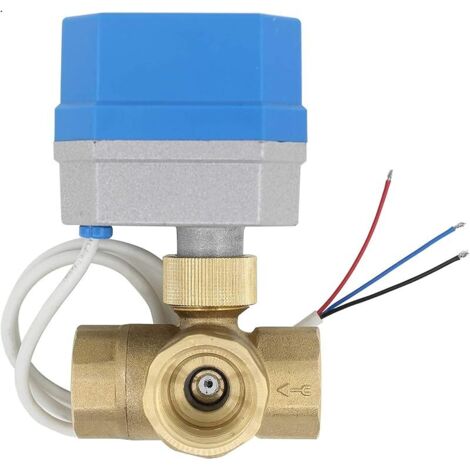 T type - vanne 3 voies motorisée electrovanne 12v 3 voies 1/2 3/4 1 1-1/4 1-1/2 pouce (3/4 pouce - DN20)