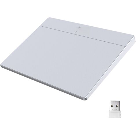 T02 kabelgebundenes und kabelloses Touchpad, 2,4 GHz & BT & USB, ultraschlank mit gehärtetem Glas, Multi-Touch für Desktop, Laptop, PC, Mac + wiederaufladbar