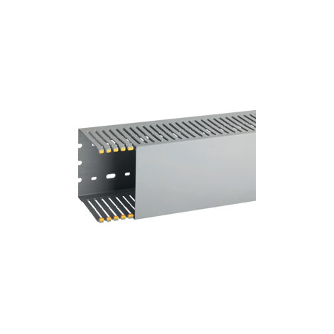 T1-EN 100x100 G Canalina con coestruso morbido modulo 10 feritoia 4, Grigio