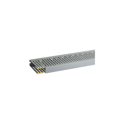 T1-EN 25x100 G Canaletta con coestruso morbido modulo 10 feritoia 4, Grigio