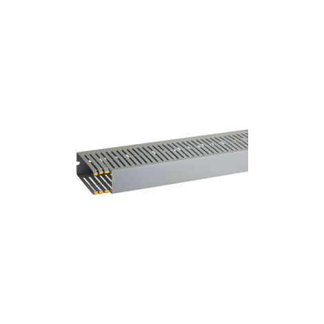 T1-EN 40x100 G Canalina con coestruso morbido modulo 10 feritoia 4, Grigio