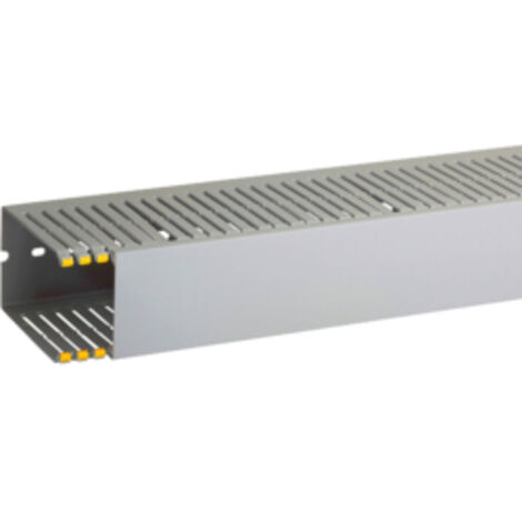 T1-EN 60x100 G Canaletta con coestruso morbido modulo 10 feritoia 4, Grigio