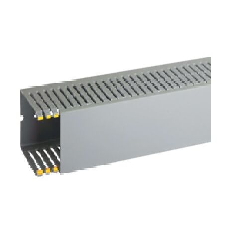 T1-EN 60x80 G Canaletta con coestruso morbido modulo 10 feritoia 4, Grigio