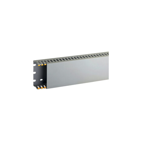 T1-EN 80x40 G Canaletta con coestruso morbido modulo 10 feritoia 4, Grigio