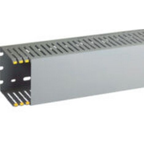 T1-EN 80x80 G Canalina con coestruso morbido modulo 10 feritoia 4, Grigio