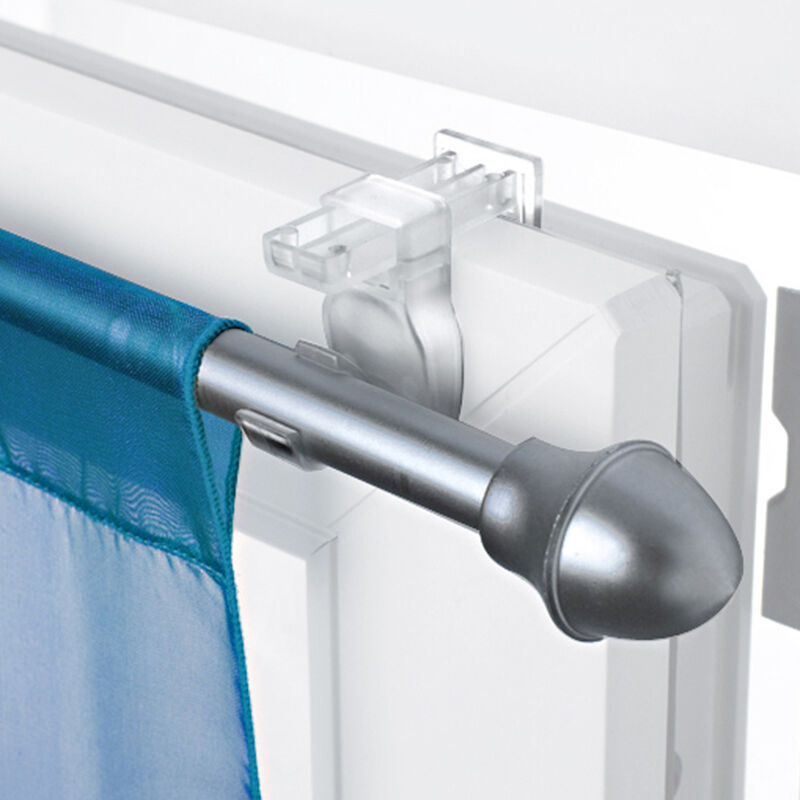 Lot de 2 supports &agrave; serrer transparrents pour tringle &agrave; rideaux MADECO