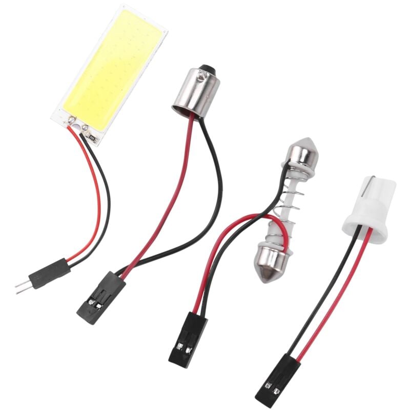 Image of Tlily - T10 501 W5W BA9S Girlande Dome Innen 36 led cob Adapter Panel Glühbirne DC12V Pure White