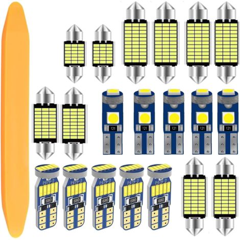T10 W5W LED 194 168 2825 Lampadina Per Auto,T5 W3W Ampoule à 2721 27 37 286 PC74 LED,Lampadina A Festone 6418 C5W Per Auto (31/36/39/41mm),12V 6000K (Bianco),Senza Errori Canbus [20 Pezzi]