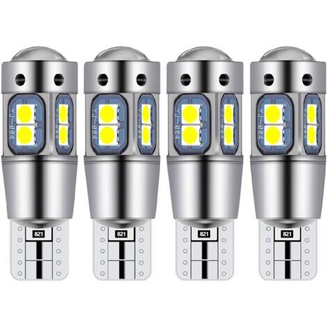 T10 W5W LED Bulb Car Ceiling Light Interior LED Car Night Light Suitable for license plate lights, side lights, position lights and dome lights (4 pieces)