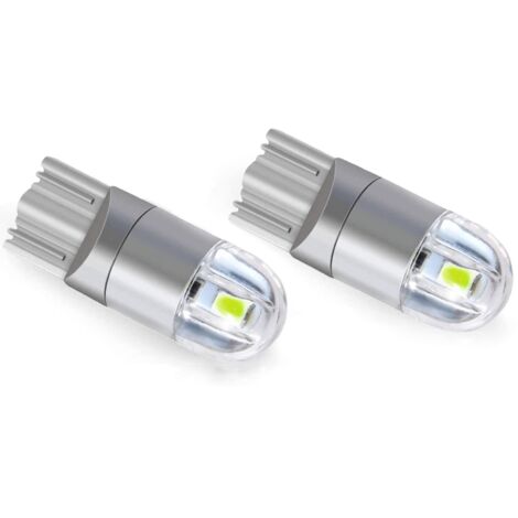 T10 W5w Led Feu de Position Veilleuses 12v 8000K Bleu  Clignotant Pour Ampoule de Plaque, Veilleuse, clignotant, lot de 2