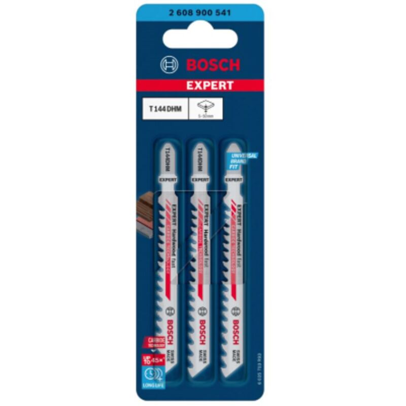 Bosch wood EXPERT Hardwood Fast T 144 DHM Jigsaw Blade 3-pc 2608900541