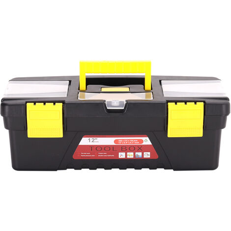Plastic Tool Box Lockable Storage Organiser Carry Case Handle Tray