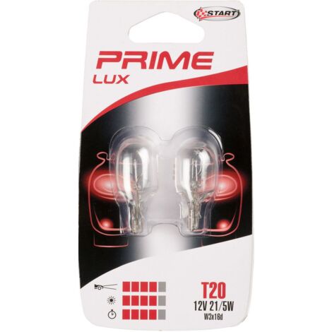 T20 Coppia di Lampadine in vetro biluce per luci auto 12V 21/5W W3x16d