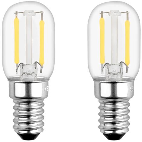 T22 LED-Glühbirne, E14 2 W LED-Glühbirne, 15 W E14-Glühlampenäquivalent, Warmweiß 2700 K, kleine LED für Kühlschrank/Salzlampe/Nachtlicht für Kinder, 2 Stück
