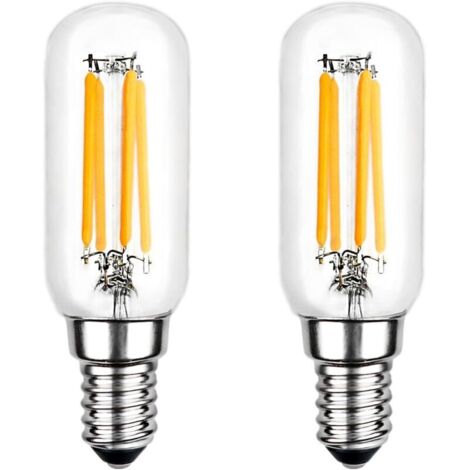 T25 E14 4W LED-Dunstabzugshaubenlampe, Kaltweiß 6000K, 400lm, entspricht einer 40W E14 Dunstabzugshaubenlampe, Röhrenglühlampe für Dunstabzugshauben, nicht dimmbar, 2er-Pack