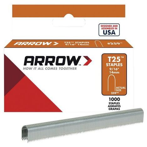 T25 Staples 14mm (9/16in) Box 1000 - ARRT25916S