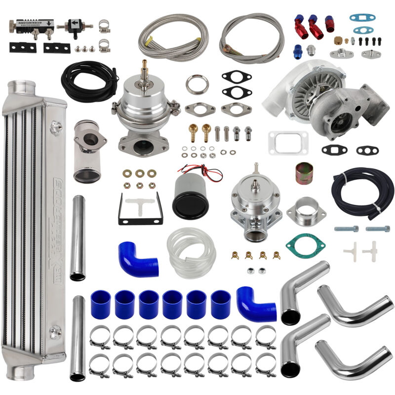 Maxpeedingrods - Universal Turbo Kit Stage III+Wastegate+Intercooler+Pipes kit for T3 T4 T04E