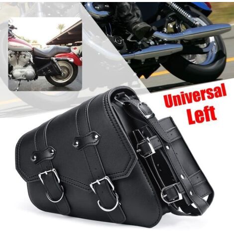 T4W 1x Moto Sacoche de Selle Laterale en Cuir PU Pour Harley Sportster XL883 XL1200 04-UP Gauche