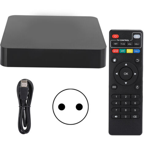 T95 Android 10.0 Multimedia-Player – 4K Smart TV Box, 1,5 GHz, 2 GB RAM + 16 GB, 100–240 V (EU) Netzteil