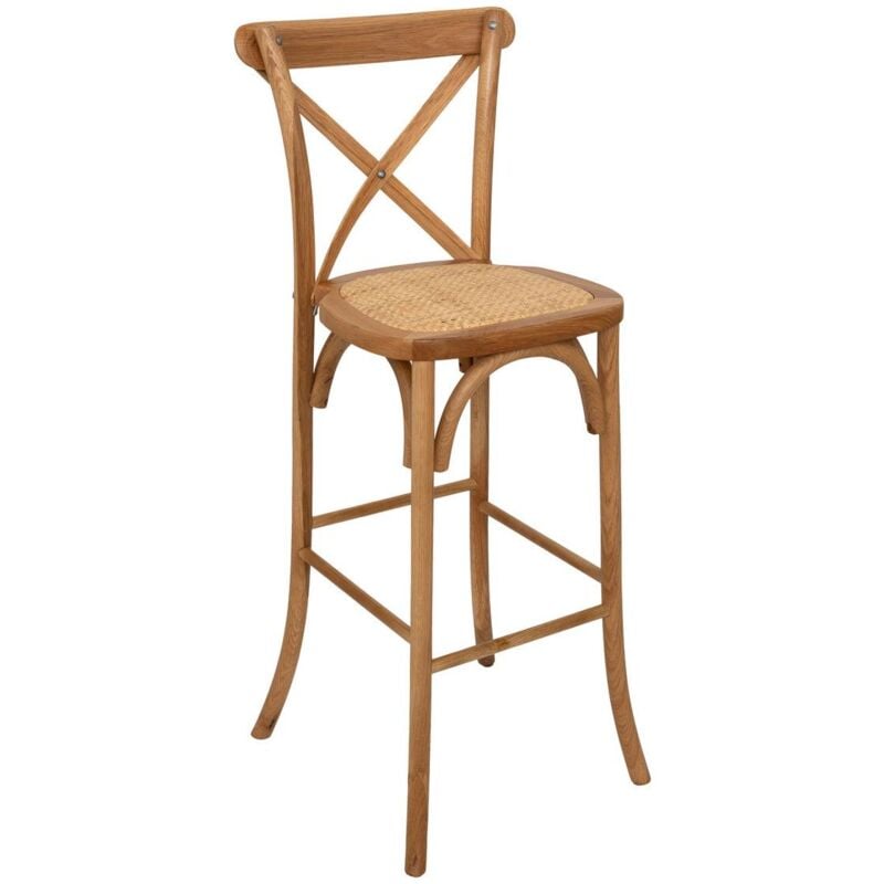 Atmosphera - Tabouret de bar Isak chêne beige H110cm créateur d'intérieur