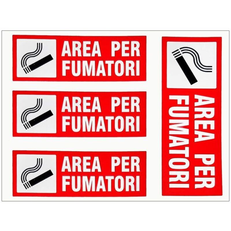 Tabella Adesivi “Area Fumatori”, Set di 2 pezzi