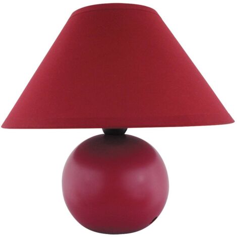 Tabella lampada Ariel ceramica tessile ciliegia Ø20cm H: 19cm con interruttore incorporato