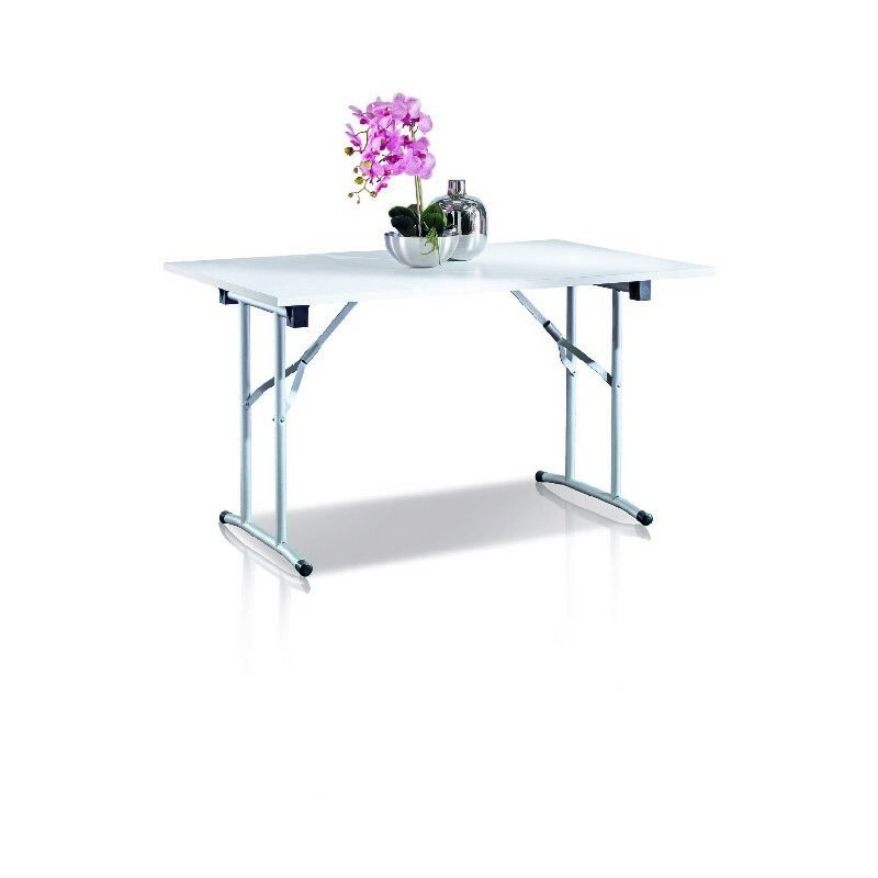 

Tabla Camp - Mesa auxiliar, plegable - Salon, Cocina - Blanco en Tablero de particulas de melamina, 125 x 75 x 80 cm