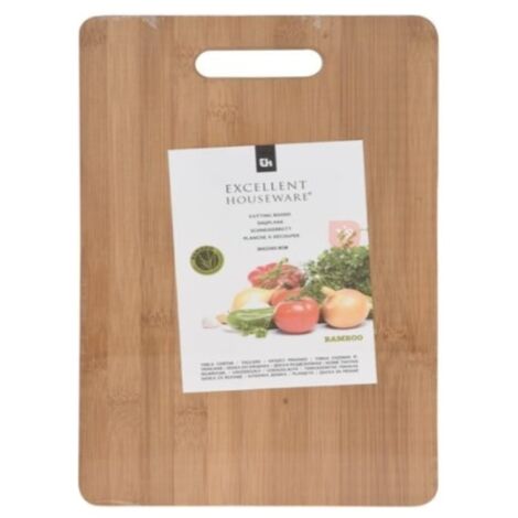 Tabla de cortar de bambú de 36 × 23 cm de grosor, se puede utilizar para cortar carne, frutas, verduras, queso y pan