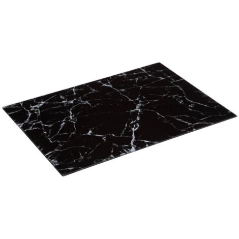 Tabla de cortar de cristal con efecto mármol negro, 30 x 40 cm