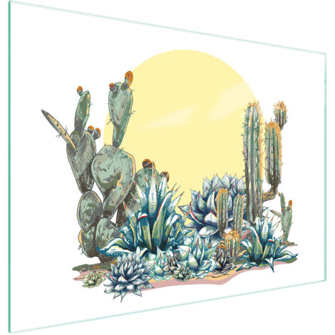 TABLA DE CORTAR DE VIDRIO 30x22 CACTUS