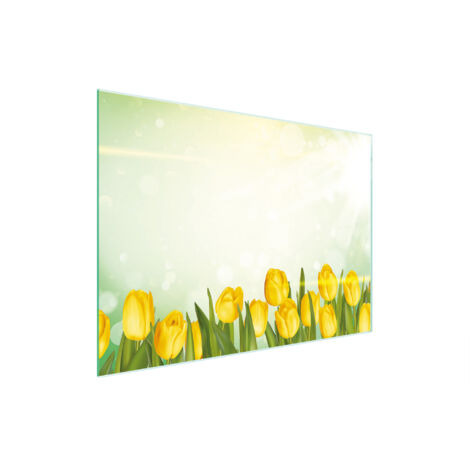 TABLA DE CORTAR DE VIDRIO 30x22 TULIPANES