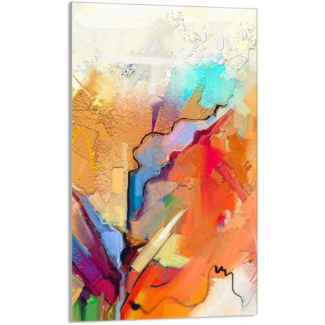 Tabla de cortar de vidrio 30x52 colorida