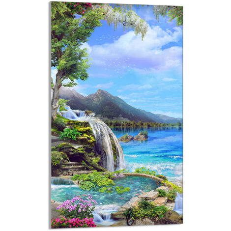 Tabla de cortar de vidrio 30x52 Montañas